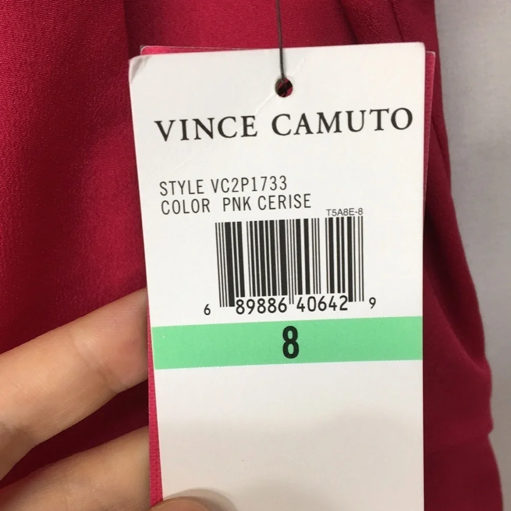 Vince Camuto Women’s Pink Cerise Drape Dress Size 8 NEW with Tags - Picture 5 of 8